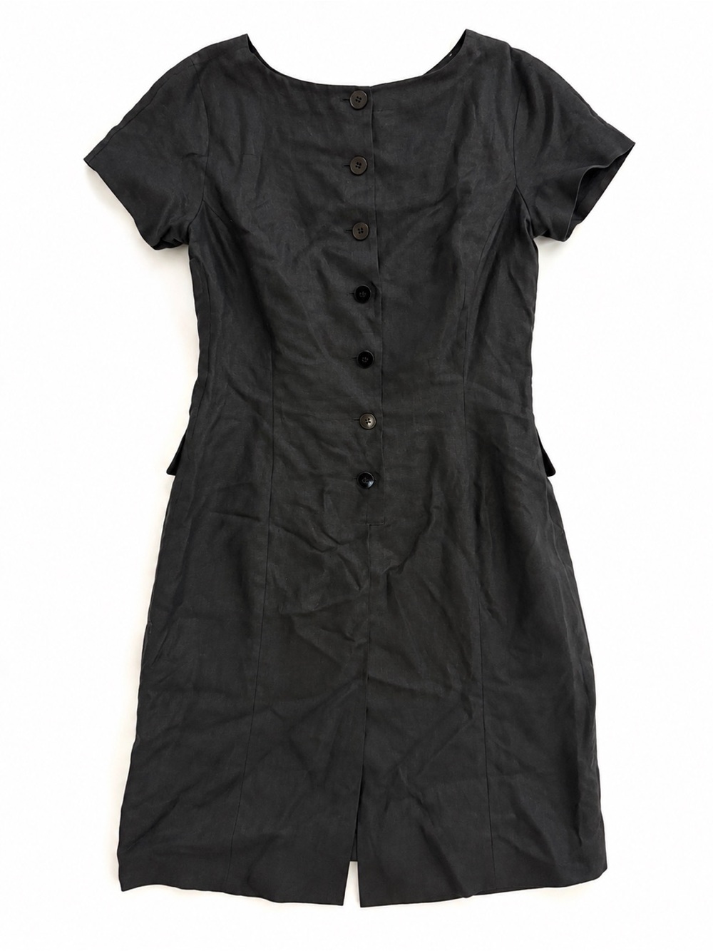 Ann Taylor Black Short-Sleeve Shift Dress - Picture 4 of 5